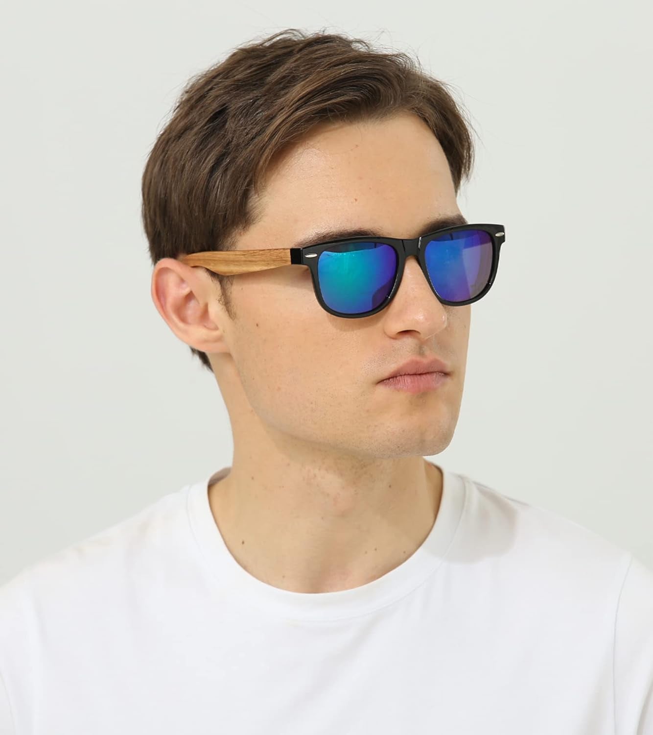 Holz Sonnenbrillen Polarisierte Sonnenbrille,Herren Damen Polarisierte Holz Brille,Polarisierende Brillengläser Mit Uv400-Schutz