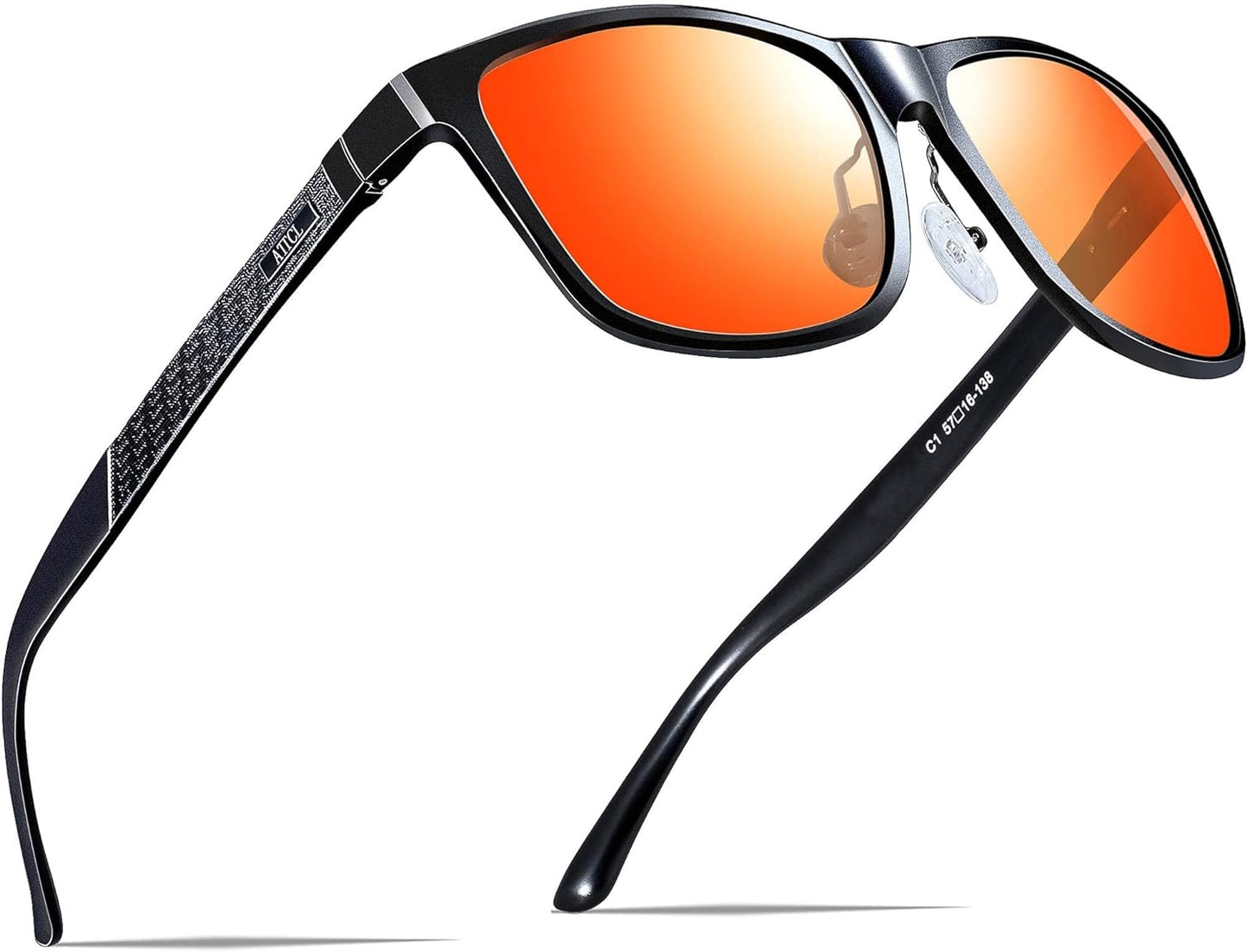 ATTCL Herren Polarisierte Fahren Sonnenbrille Al-Mg Metall Rahme Ultra Leicht UV400 CAT 3 CE
