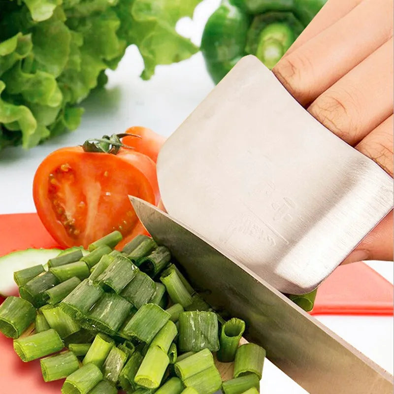 New Kitchen Stainless Steel Finger Hand Protector Ring Knife Chop Adjustable Guard Cut Safety Gadgets Cooking Tools