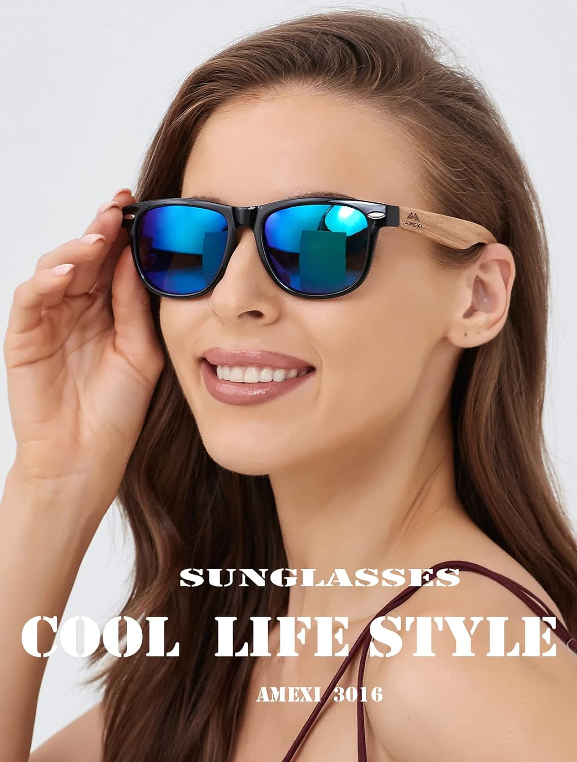 Holz Sonnenbrillen Polarisierte Sonnenbrille,Herren Damen Polarisierte Holz Brille,Polarisierende Brillengläser Mit Uv400-Schutz